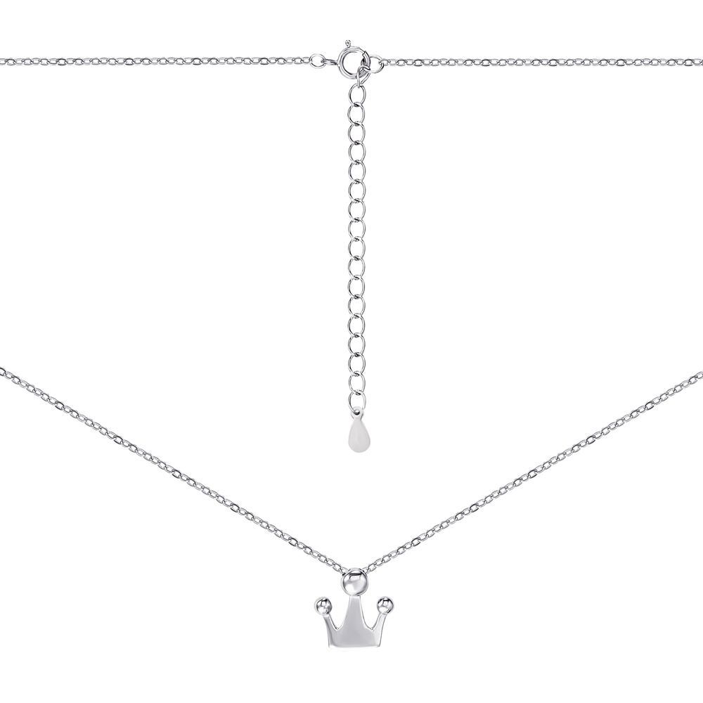 

Серебряное колье с подвеской-короной в якорном плетении 000135419 45 размера