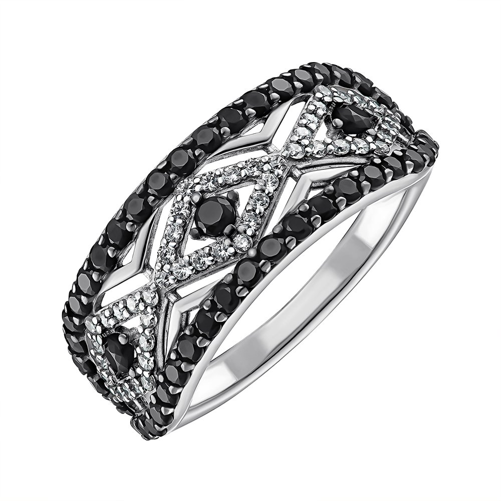 

Серебряное кольцо с фианитами 000148649 19 размера