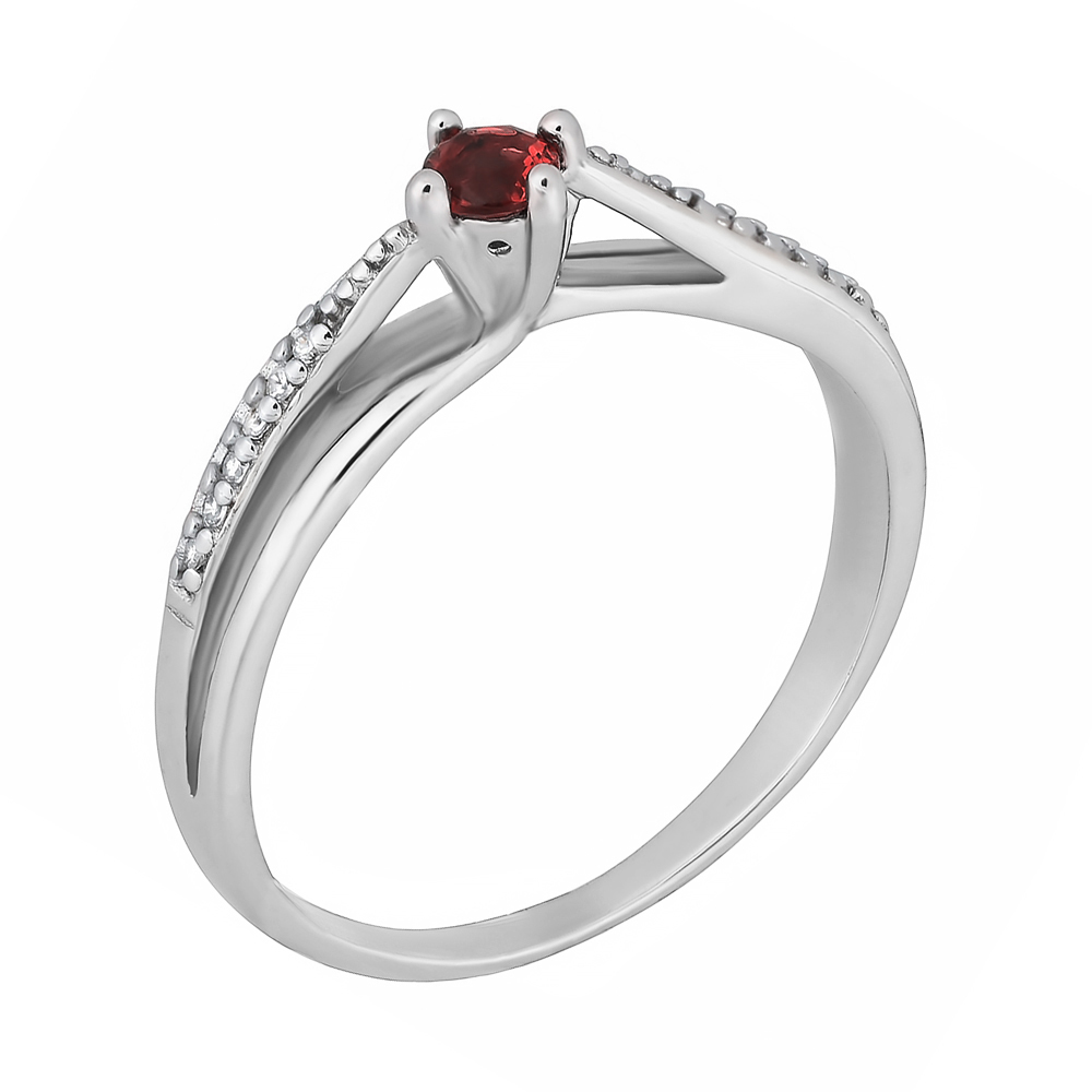 

Серебряное кольцо с красным цирконием 000028127 16.5 размера