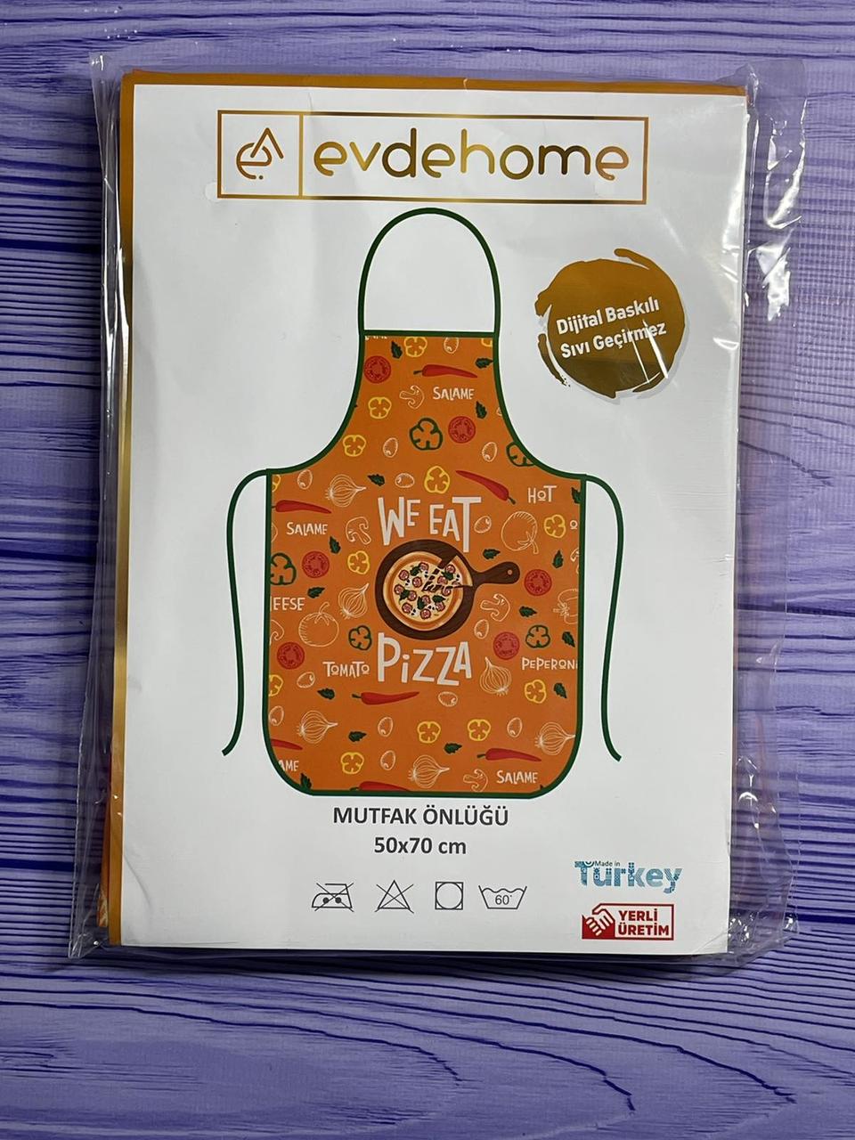 

Фартук Evdehome кухонный 50х70 см с рисунком We eat pizza