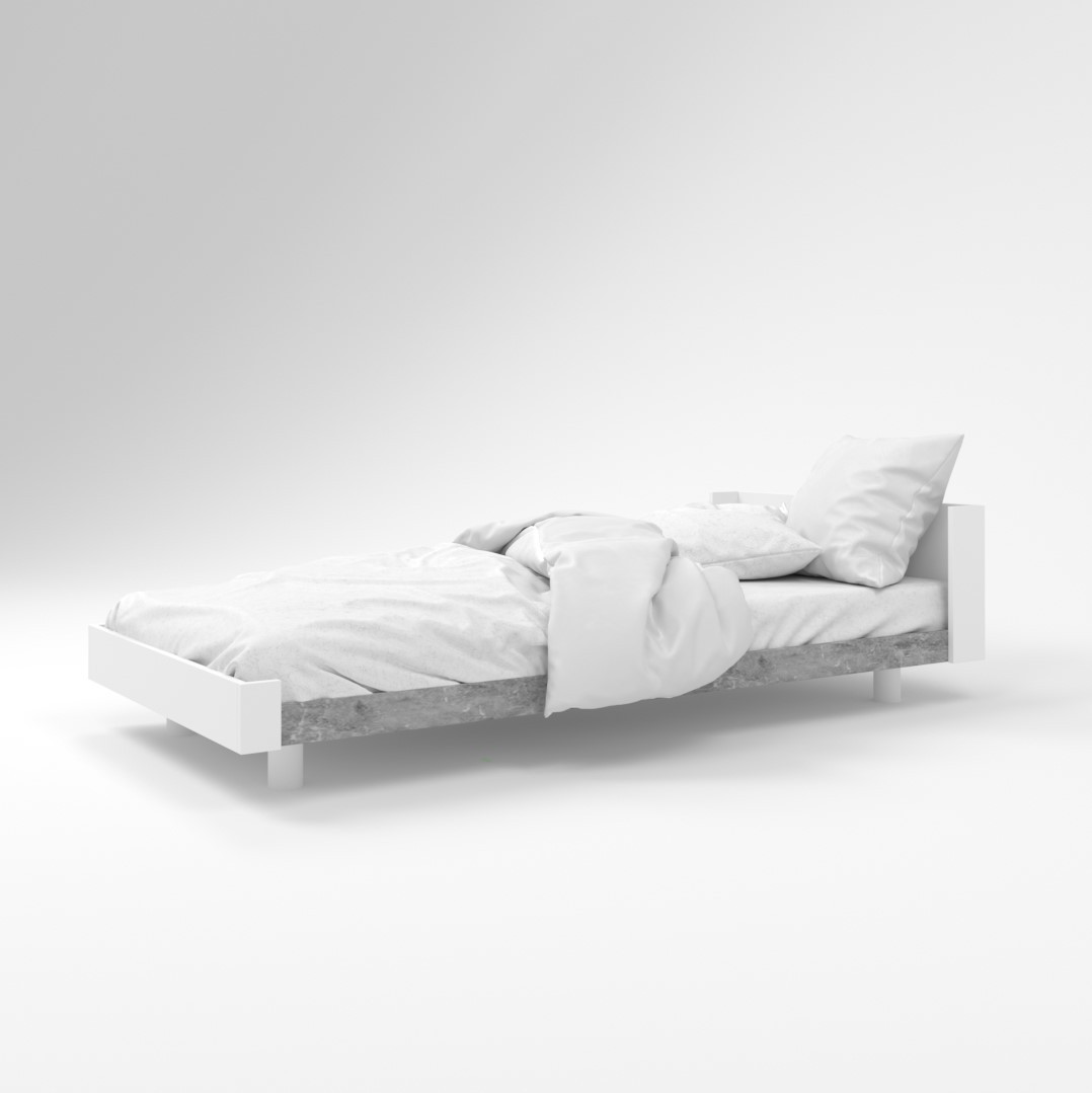 

Кровать WOSCO 900 * 2000 M03.30302 белый / серый