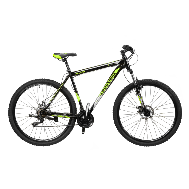 

Велосипед CrossBike Shark 29" 15" Черный-Неоновый желтый-Белый
