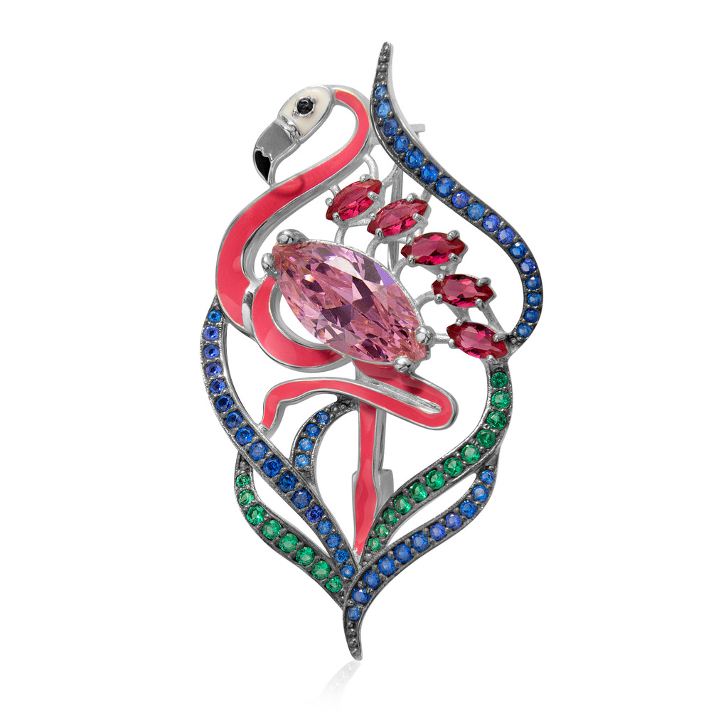 

Серебряная брошь ins:фіаніт IM-5403 р-