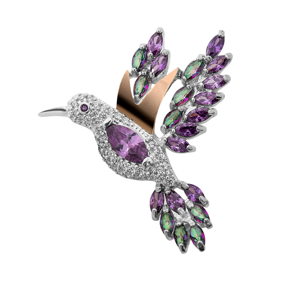 

Серебряная брошь ins:фианит IM-6828 р-