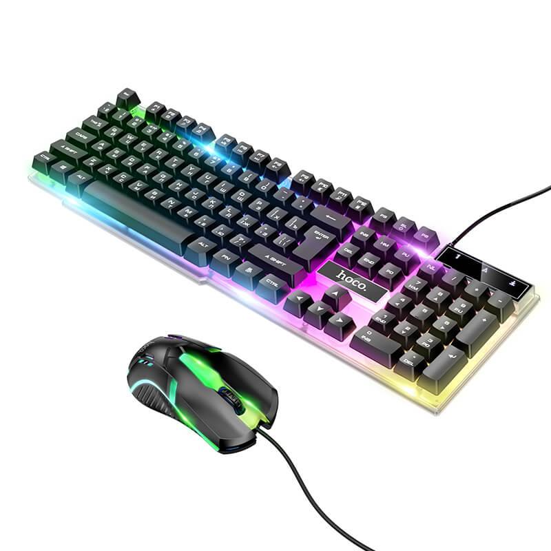 

Игровая клавиатура и мышь HOCO GM11 Terrific glowing RGB (Keyboard RU/ENG)