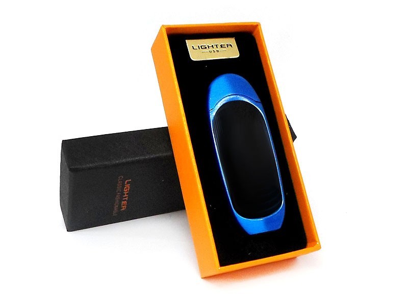 

Аккумуляторная электро импульсная спиральная USB зажигалка Lighter L-15634 Blue