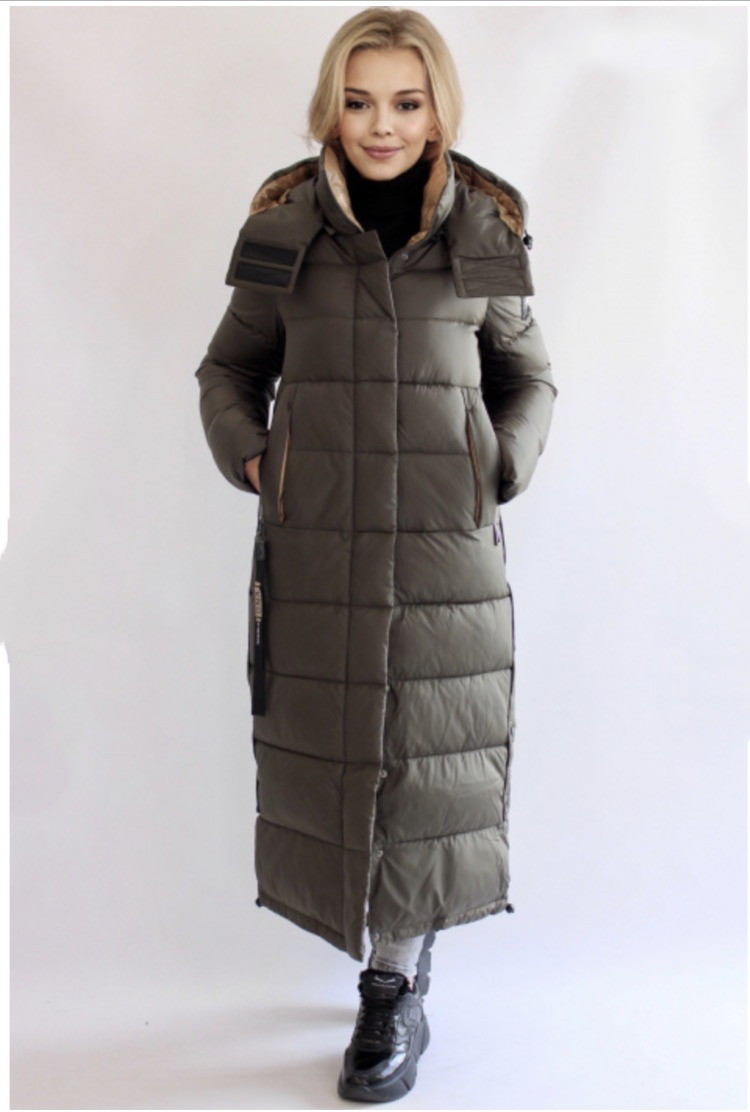 

Женский длинный пуховик FODARLLOY Loy 2XL в расцветке коричневый кофе