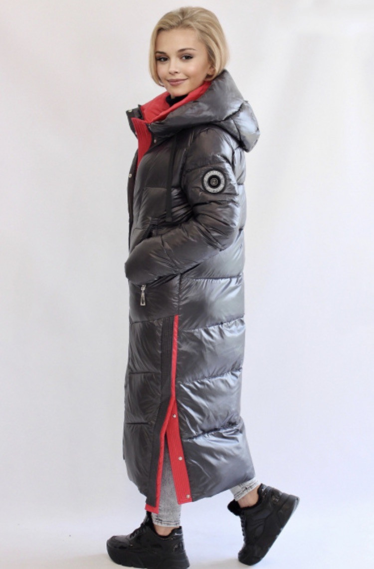 

Женский длинный пуховик FODARLLOY Loly XL в расцветке серый графит