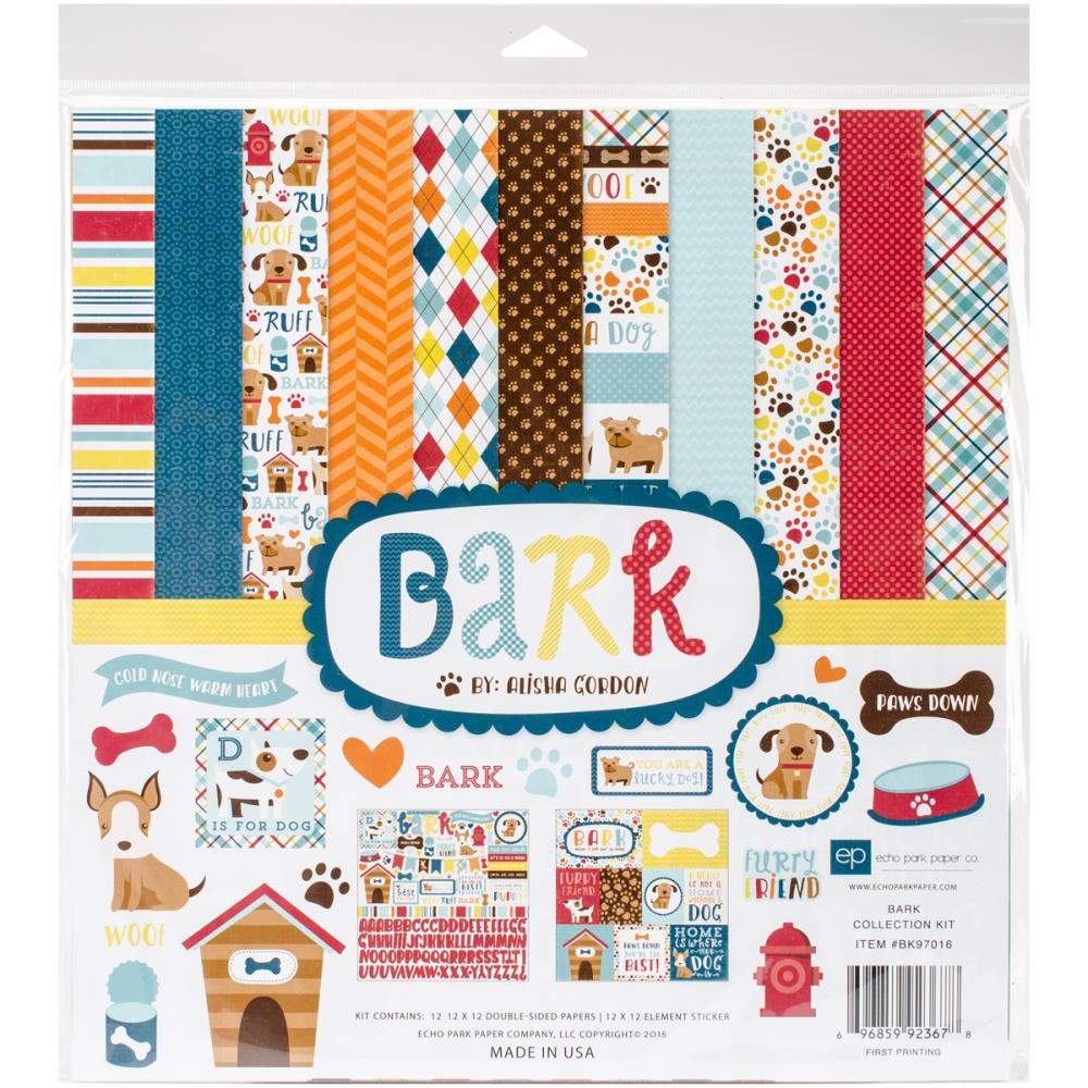 

Набор бумаги Echo Park Bark 30х30 см, 12 листов + наклейки, артикул BK97016