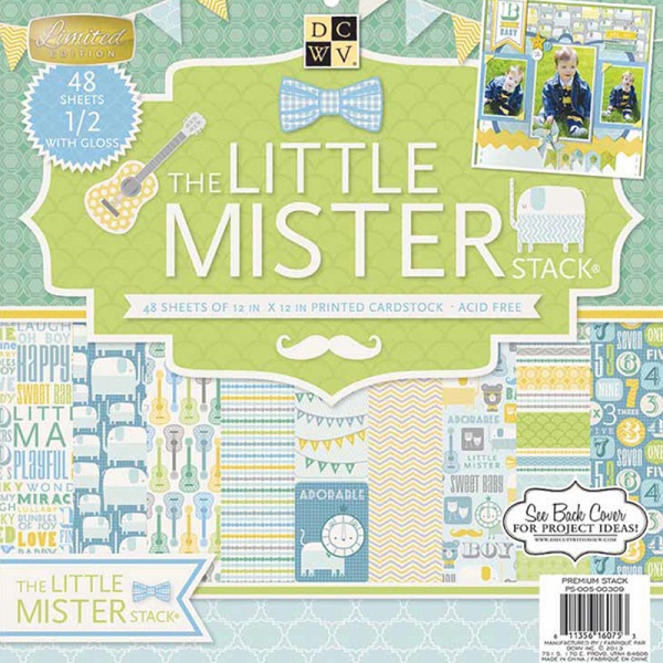 

Набор бумаги DCWV Little Mister 30х30 см 24 листа, артикул PS-005-00309