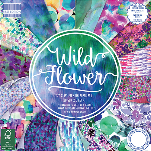 

Набор бумаги First Edition Wild Flower, 16 листов, 30*30 см, артикул FEPAD146