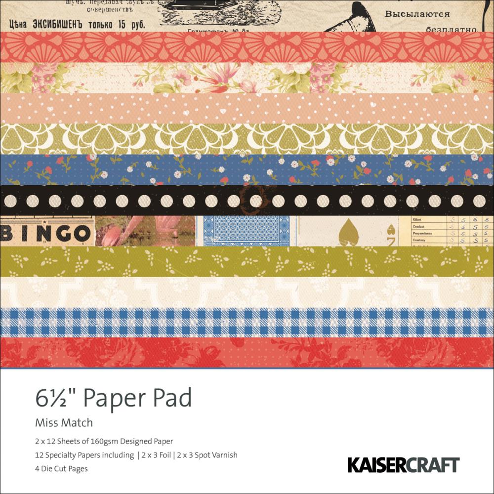 

Набор скрапбумаги Kaisercraft Miss Match, 16х16 см, 40 листов, артикул PP872