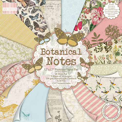 

Набор бумаги First Edition Botanical Notes 16 листов 30х30 см, артикул FEPAD087