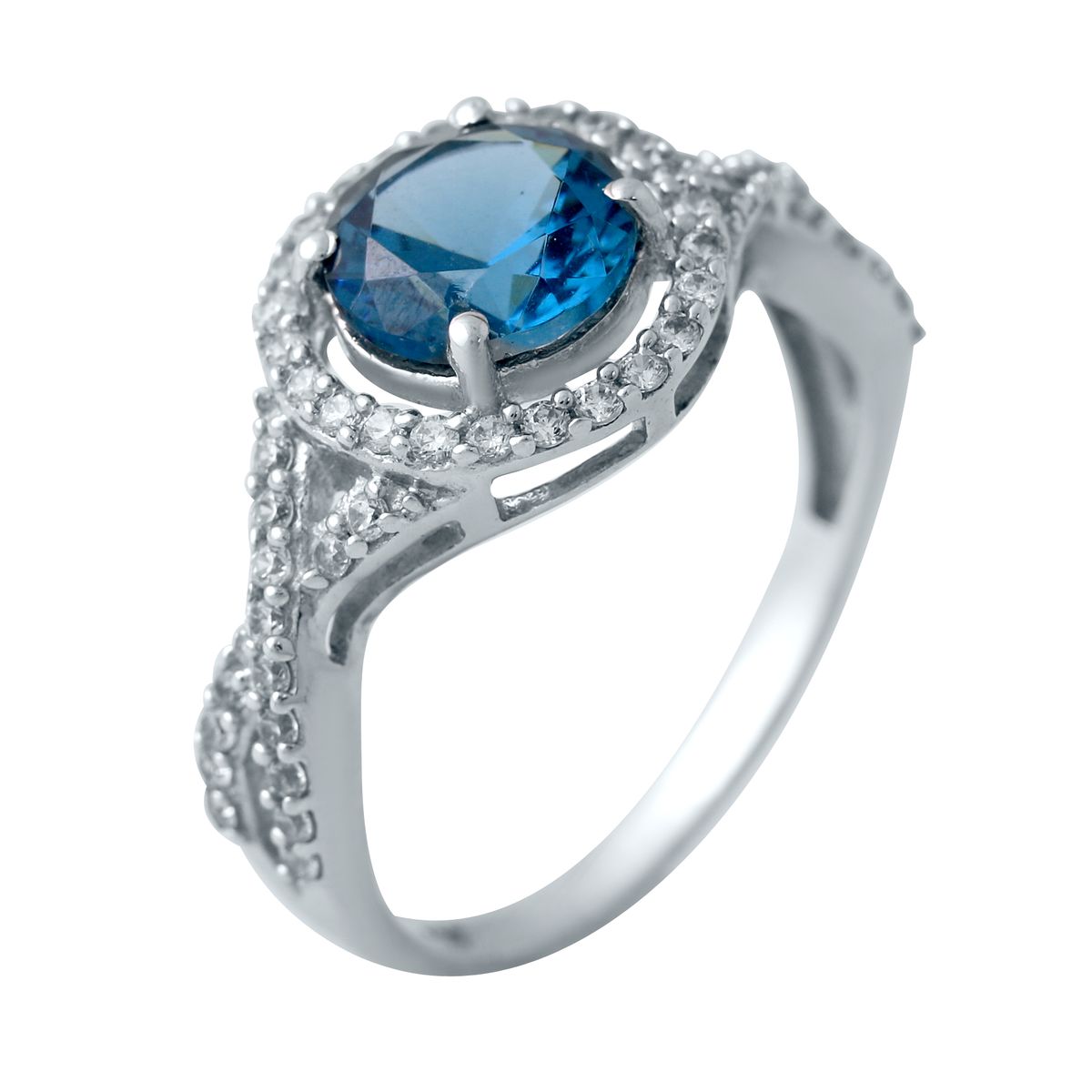 

Серебряное кольцо SilverLine с натуральным топазом Лондон Блю 18.5 размер