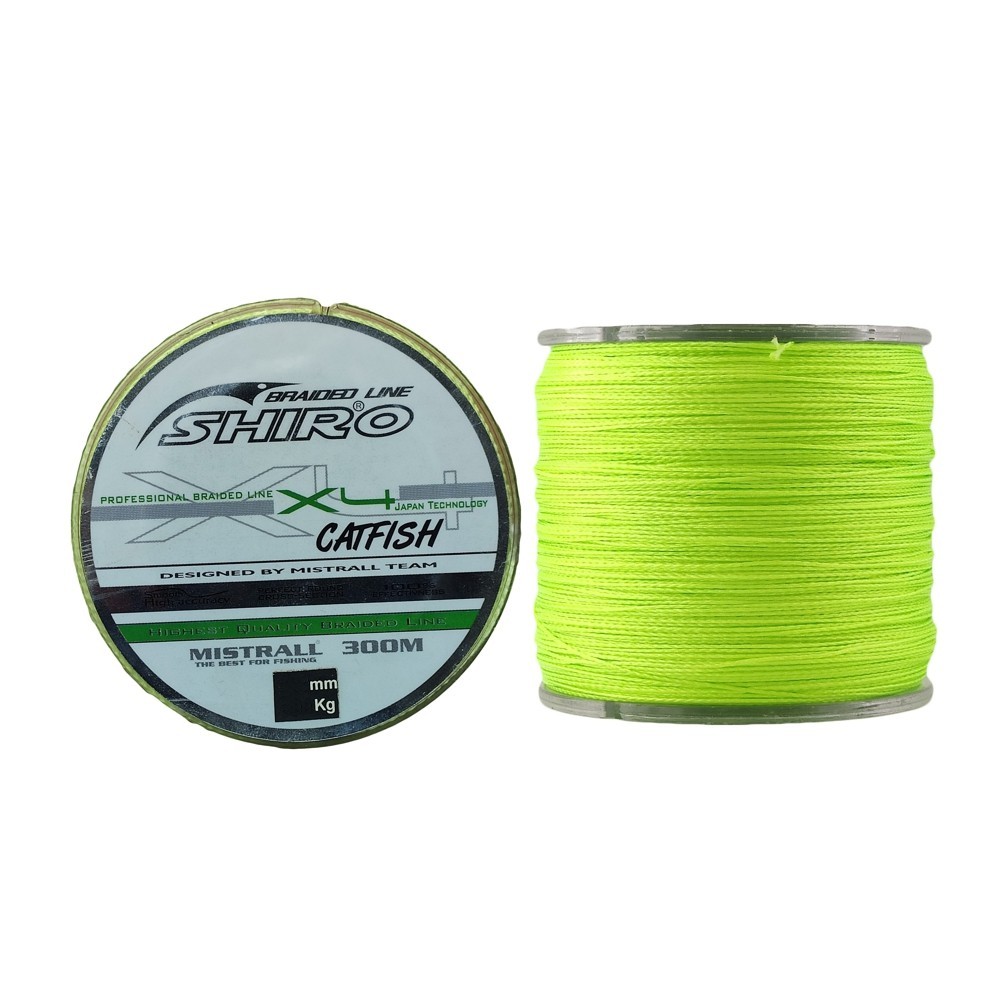 

Шнур MISTRALL SHIRO BL GREEN FLU CATFISH 0,5мм 51,4кг 300м