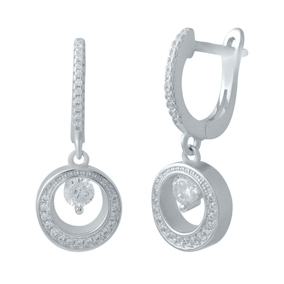 

Серебряные серьги SilverLine с фианитами