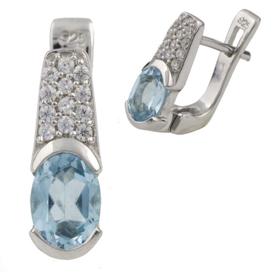 

Серебряные серьги SilverLine с натуральным топазом