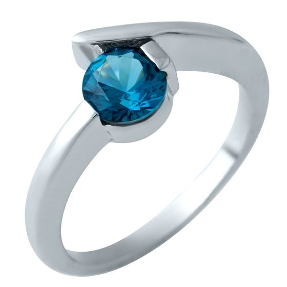 

Серебряное кольцо SilverLine с натуральным топазом Лондон Блю 18 размер