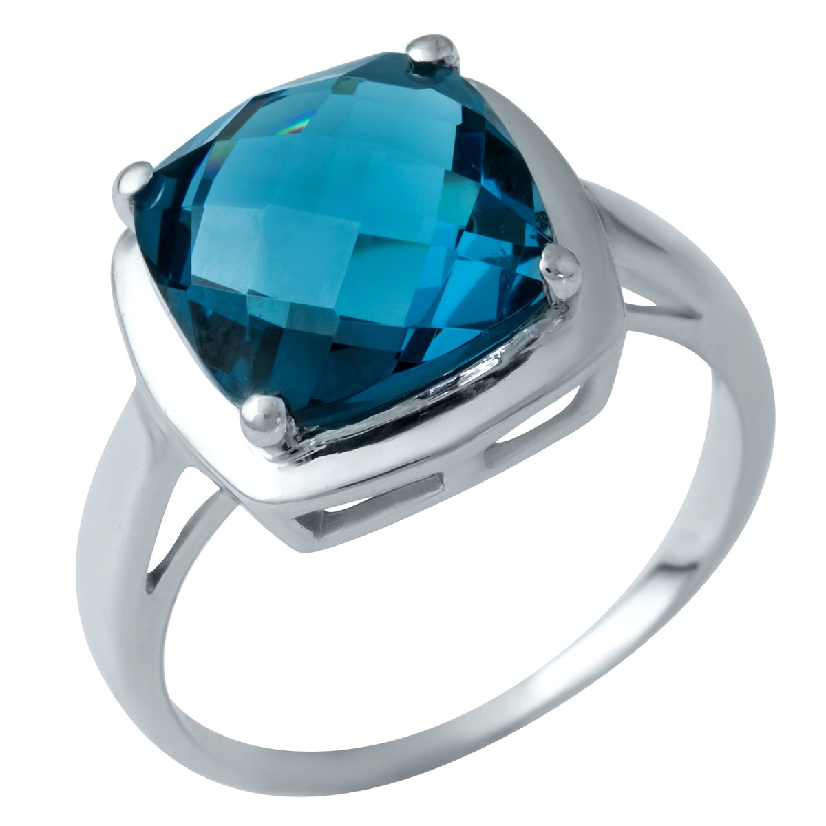 

Серебряное кольцо SilverLine с топазом Лондон Блю 4.438ct 17 размер