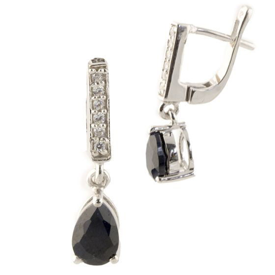 

Серебряные серьги SilverLine с натуральным сапфиром