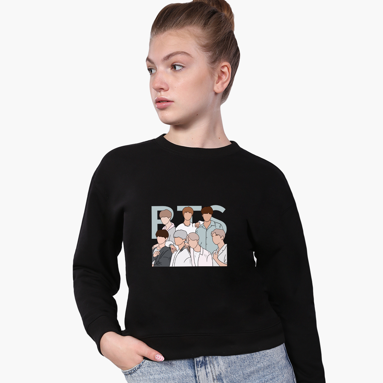 

Свитшот для девочек БТС (BTS) (9509-3272-5) 122-128 см Черный