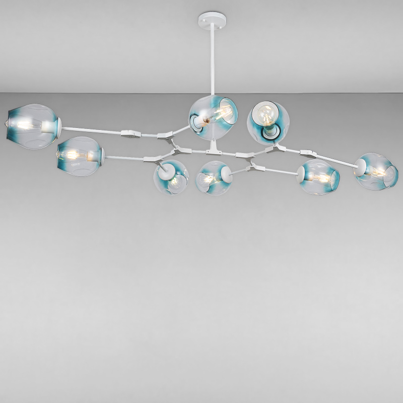 

Люстра подвесная молекула Light House LS-15226-8 WH+BL біла