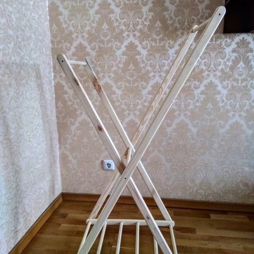 

Вешалка напольная раскладная деревянная HWM 140 х 50 см натуральный