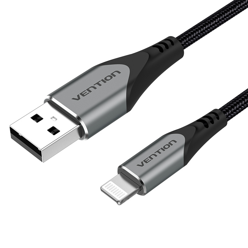 

Кабель USB-Lightning Vention TPE Nylon MFi C89 2.4A 480Mbps nickel-plated 2m Grey