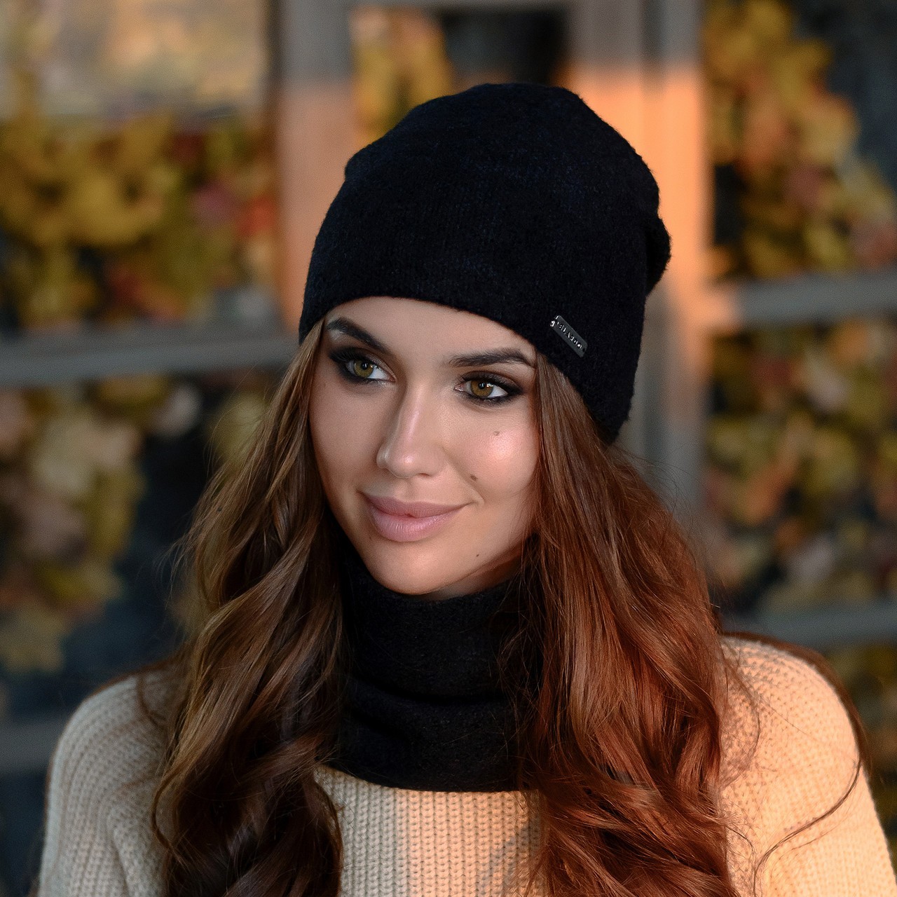 

Комплект женский (шапка и хомут) La Visio Техас черный