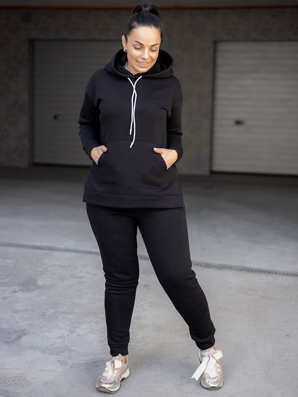 

Тёплый костюм size+ Чорний XL Vikamoda 3343