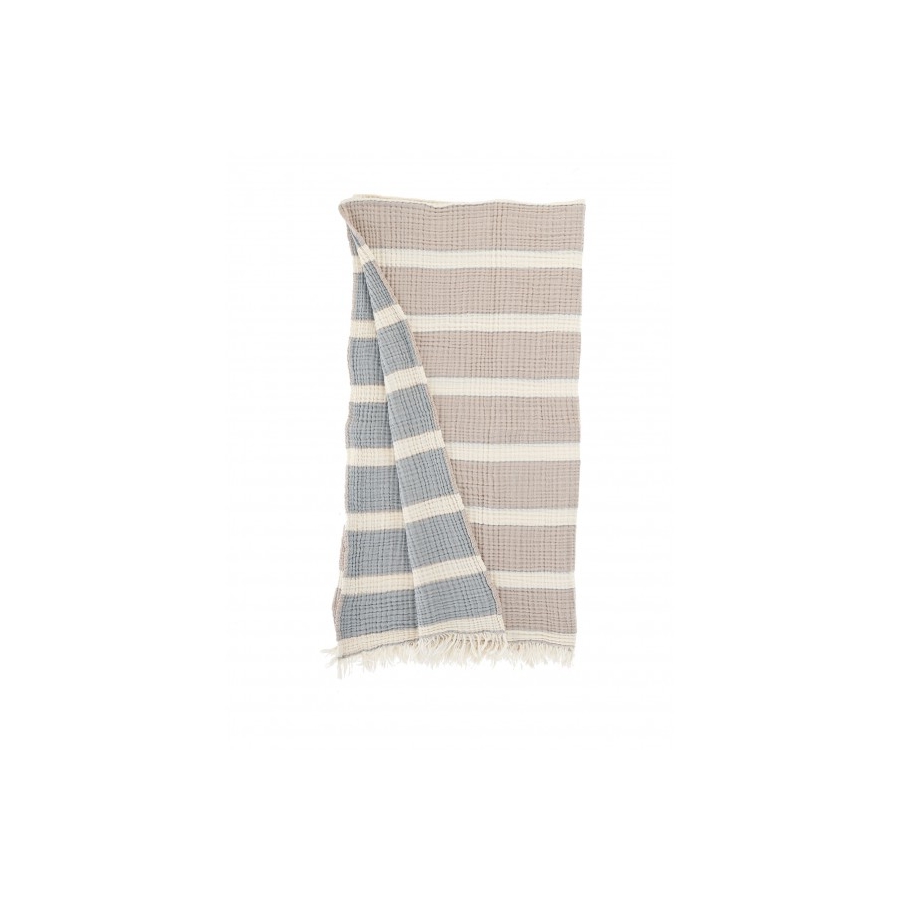 

Плед-накидка Buldans - Quatro beige-lead blue бежевый-голубой 220*240