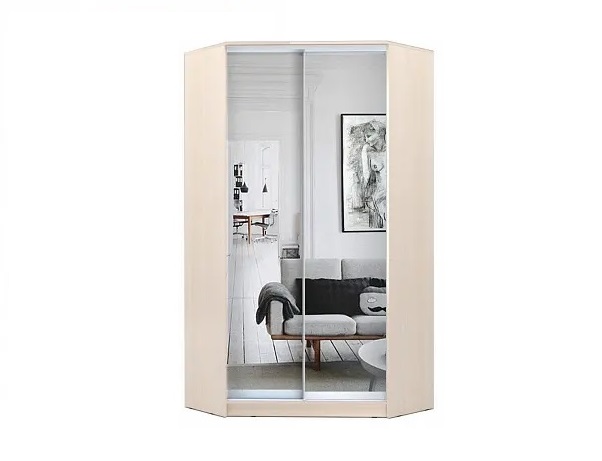 

Шкаф-купе угловой Luxe Зеркало/Зеркало цвет Дуб молочный 120 x 220 x 45