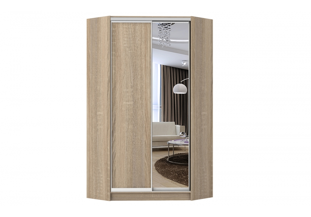 

Шкаф-купе угловой Luxe ДСП/Зеркало цвет Дуб сонома 120 x 210 x 45