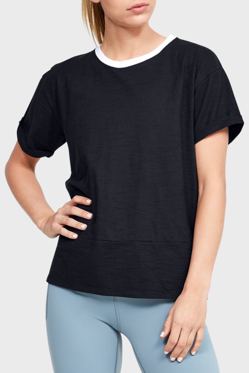 

Женская черная футболка UA Charged Cotton SS Under Armour  1355585-001, Женская черная футболка UA Charged Cotton SS Under Armour XS 1355585-001