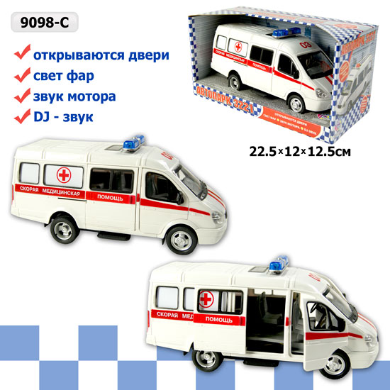 

Машина инерц. Газель "Скорая помощь" Play Smart 9098-C