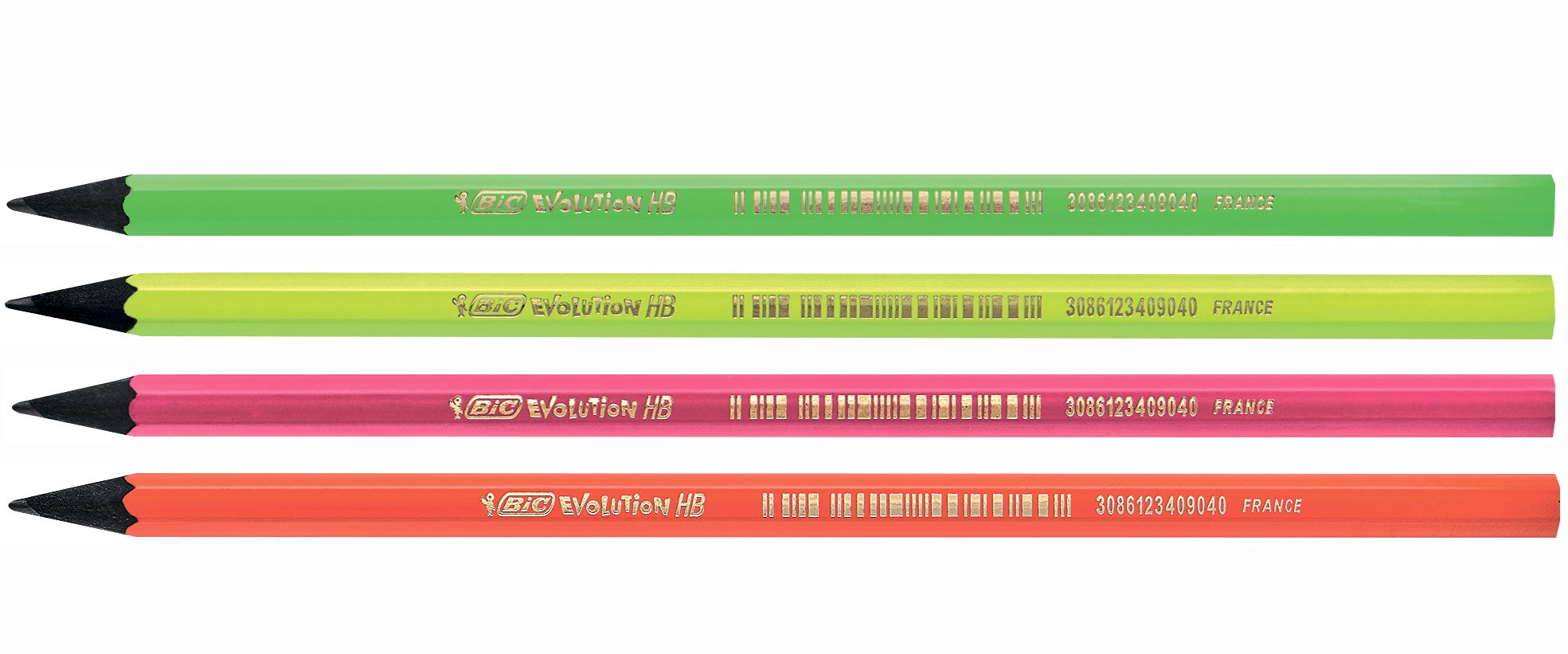 Карандаш чернографитный BIC Evolution Fluo