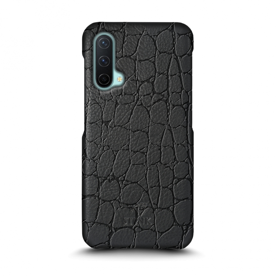

Кожаная накладка Stenk Reptile Cover для OnePlus Nord CE 5G Чёрная