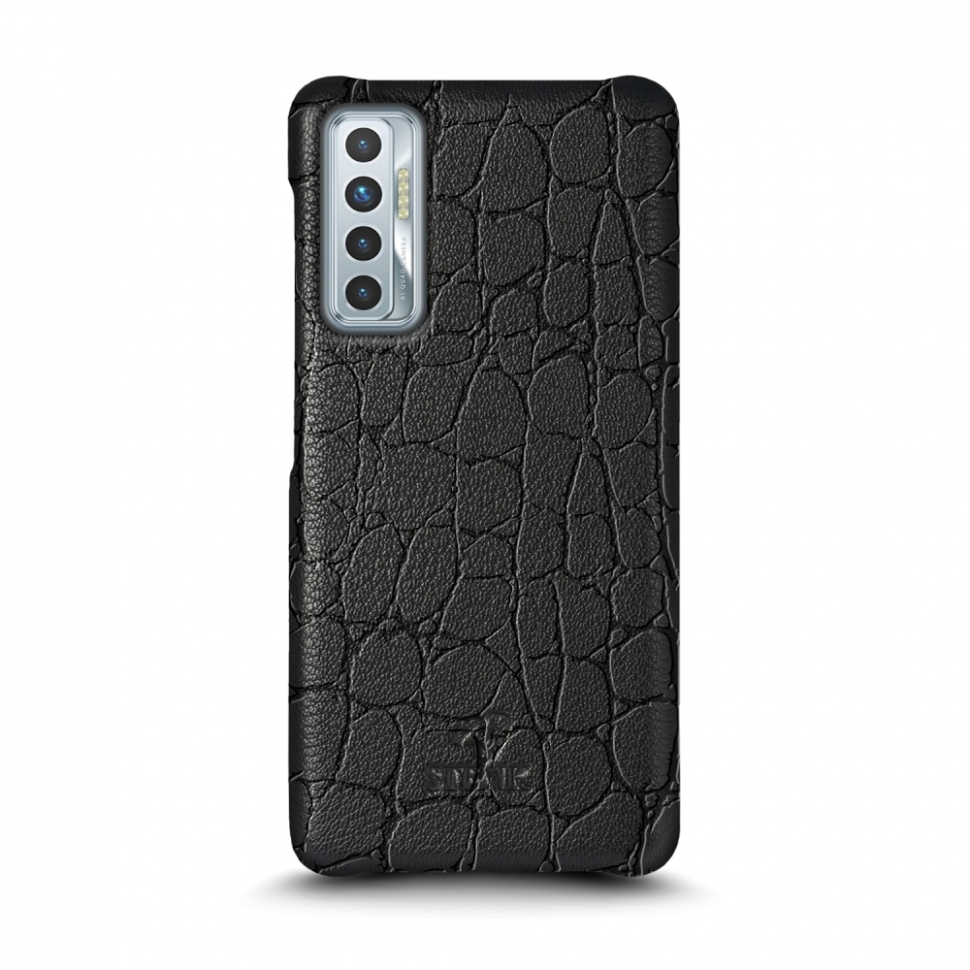 

Кожаная накладка Stenk Reptile Cover для TECNO Camon 17P Чёрная