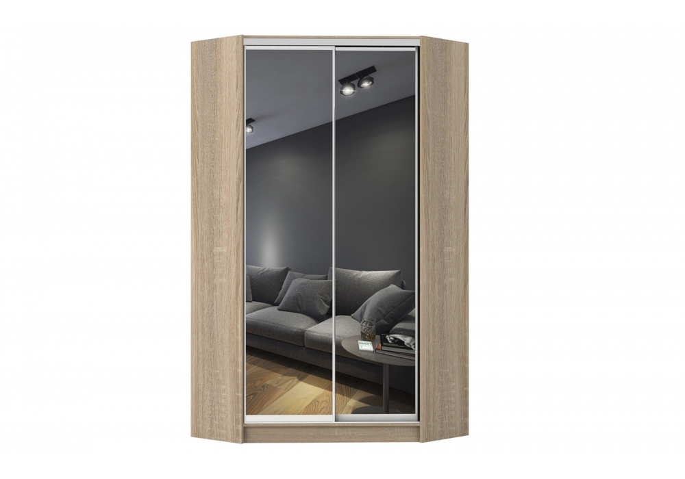 

Шкаф-купе угловой Luxe Зеркало/Зеркало цвет Дуб сонома 135 x 210 x 60