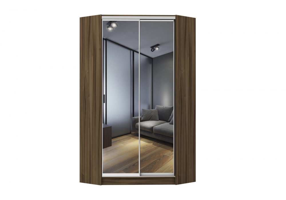 

Шкаф-купе угловой Luxe Зеркало/Зеркало цвет Орех тьеполо 135 x 240 x 60