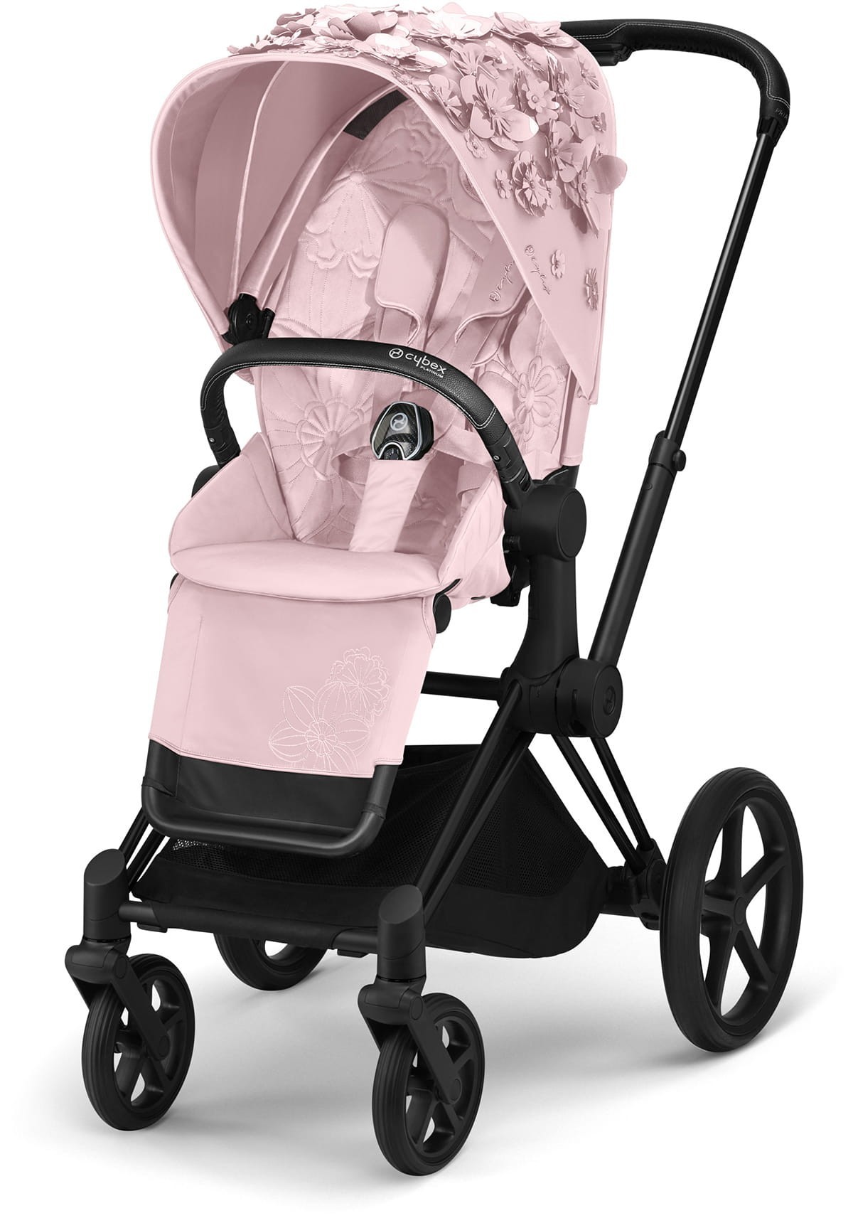 

Прогулочная коляска Cybex Priam Fashion Edition Simply Flowers Pink light pink шасси Matt Black