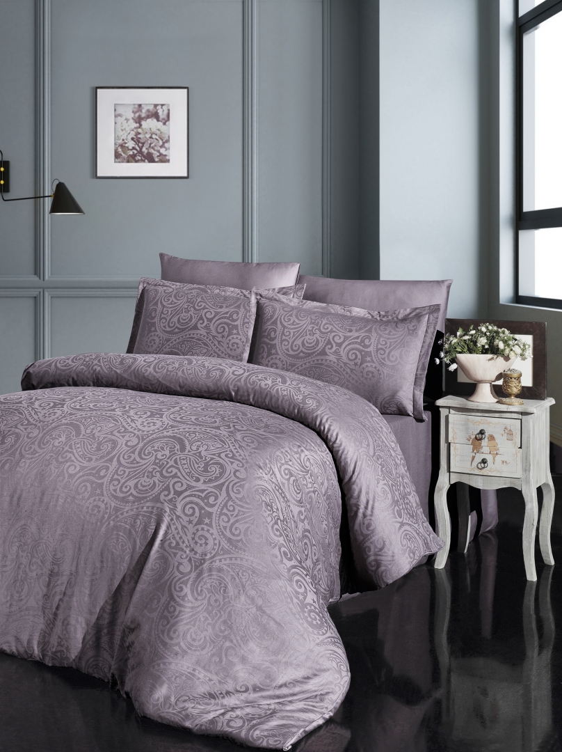 

Постельное белье "FIRST CHOICE" жаккард superior bamboo 200х220 Greta leylak