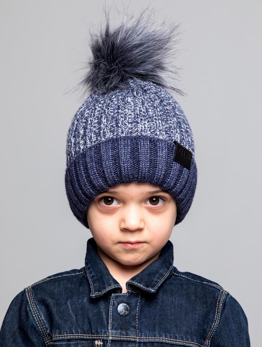 

Дитяча зимова шапка Марк Джинс-меланж 48-52 см. Alex