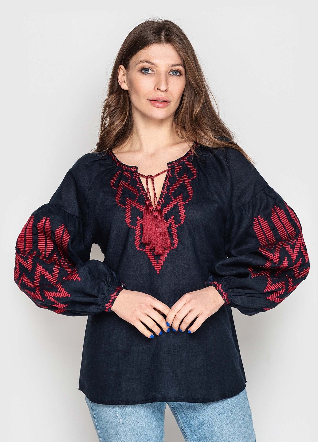 

Вышиванка Narodnyy Butik Женская вышиванка рукав бохо синий лен бордо вышивка Синяя  1021.1, Вышиванка Narodnyy Butik Женская вышиванка рукав бохо синий лен бордо вышивка Синяя 42 1021.1