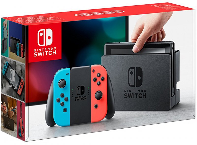 

Nintendo Switch with Neon Blue and Neon Red Joy-Con