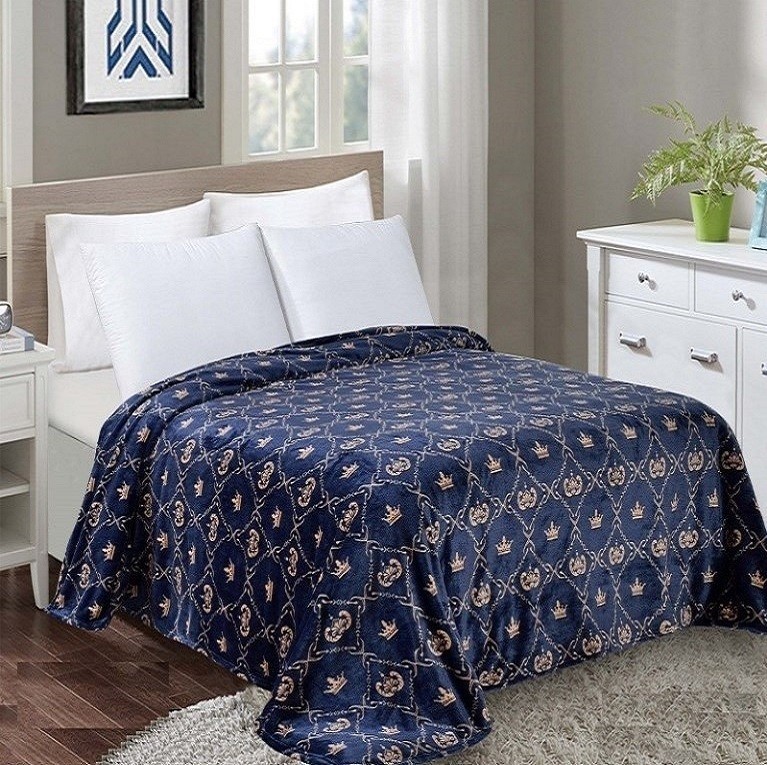 

Плед-покрывало велсофт "Виктория" CottonTwill 150х215 см Синий (СТП50-2)