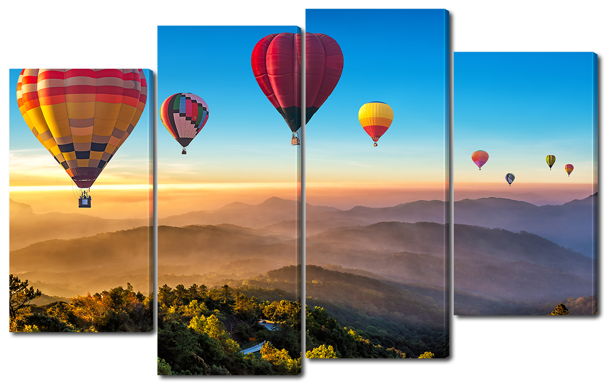 

Модульная картина Interno Эко кожа Воздушный шар над горами 114х69см (A3723М)