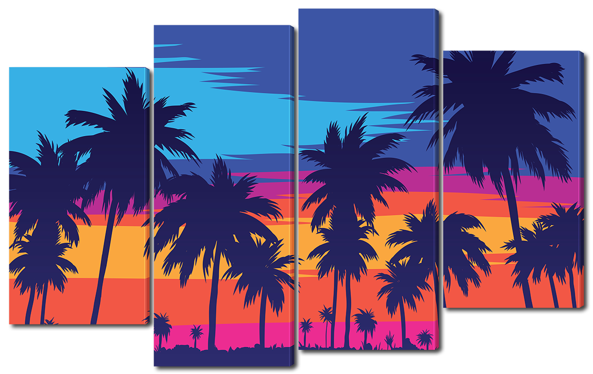 

Модульная картина Interno Эко кожа Побережье и пальмы 94x56см