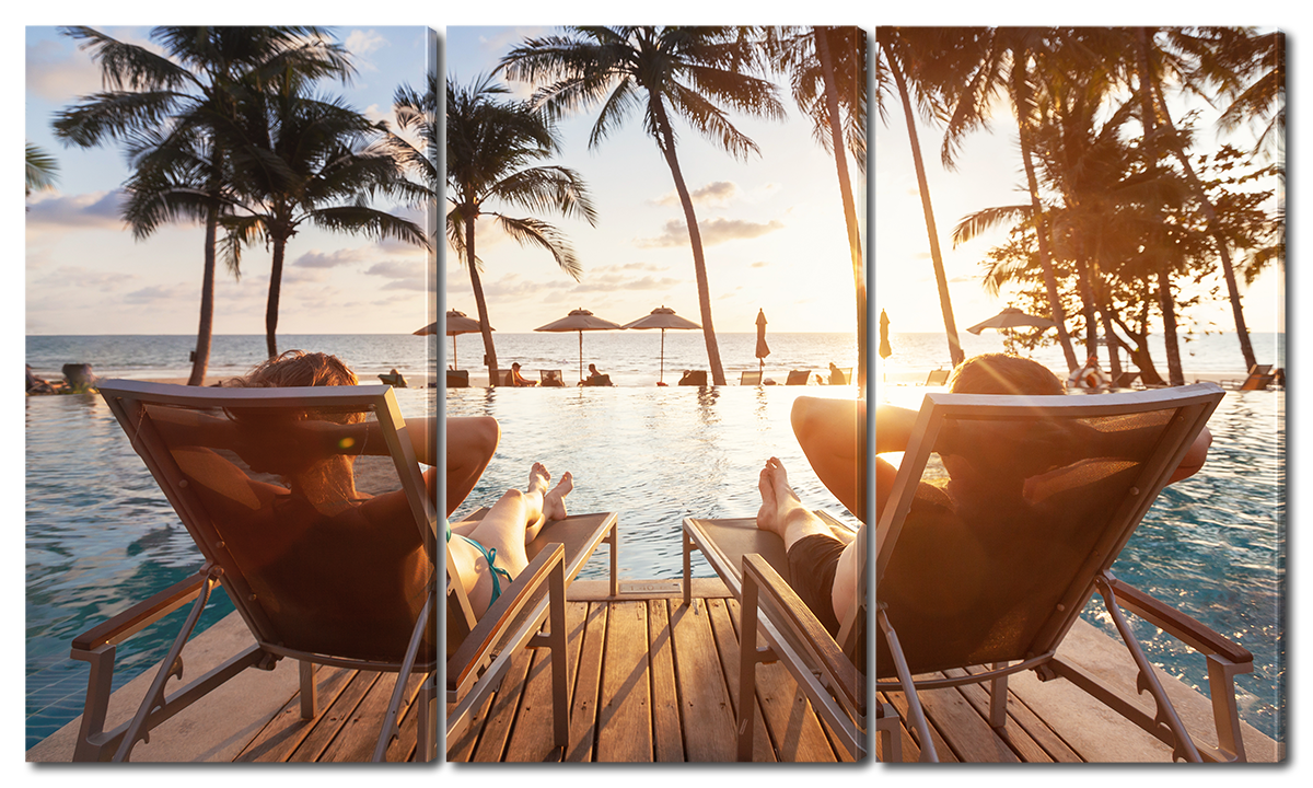 

Модульная картина Interno Холст Отдых на берегу 144x82см