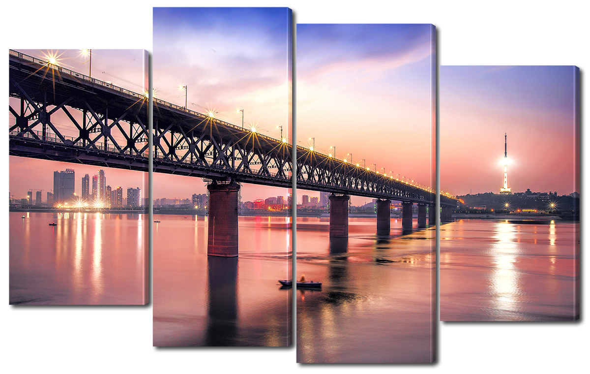 

Модульная картина Interno Холст Мост на фоне заката 146x89см